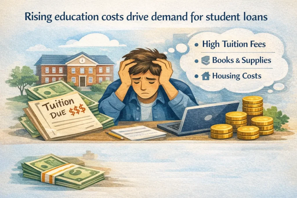 college tuition cost and education expenses illustration
